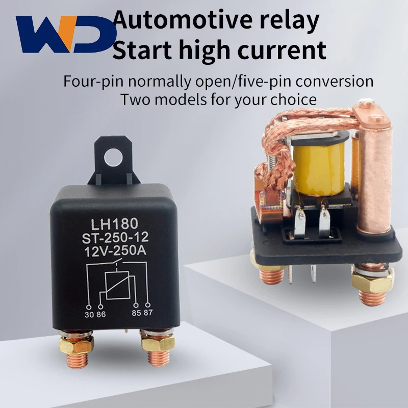 

Нормально открытое автомобильное реле WD Dc, 250 футов, высокий ток, старт высокой мощности 12 В, 24 В, нормально закрытое