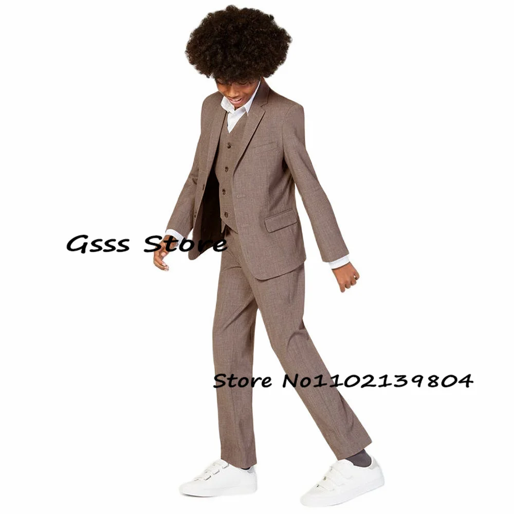 Boys Formal Suit 3 Piece Wedding Tuxedo Party Blazer Pants Vest Summer Slim Fit Jacket Kids комплекты для маленьких мальчиков enlarge