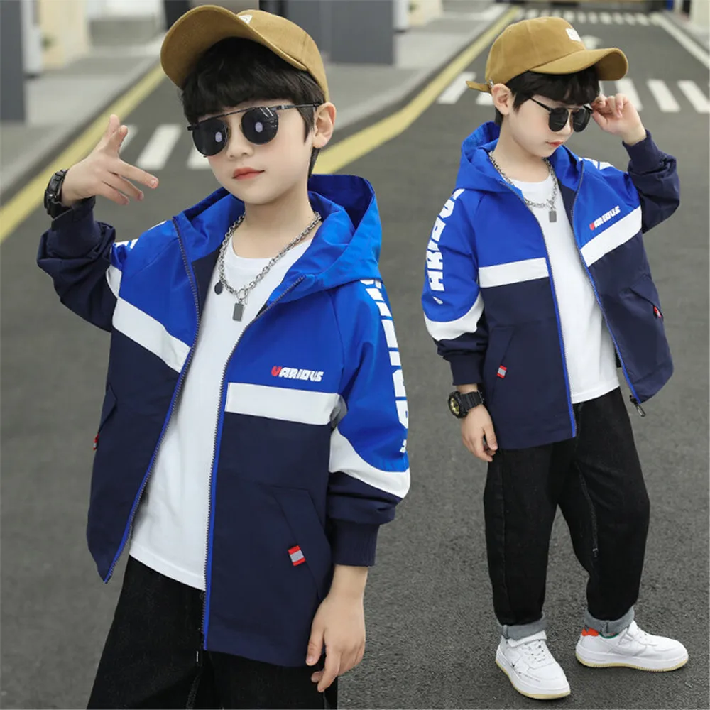 ветровки детские Куртка с капюшоном для мальчиков 4-12 лет на Возраст 4-14 |