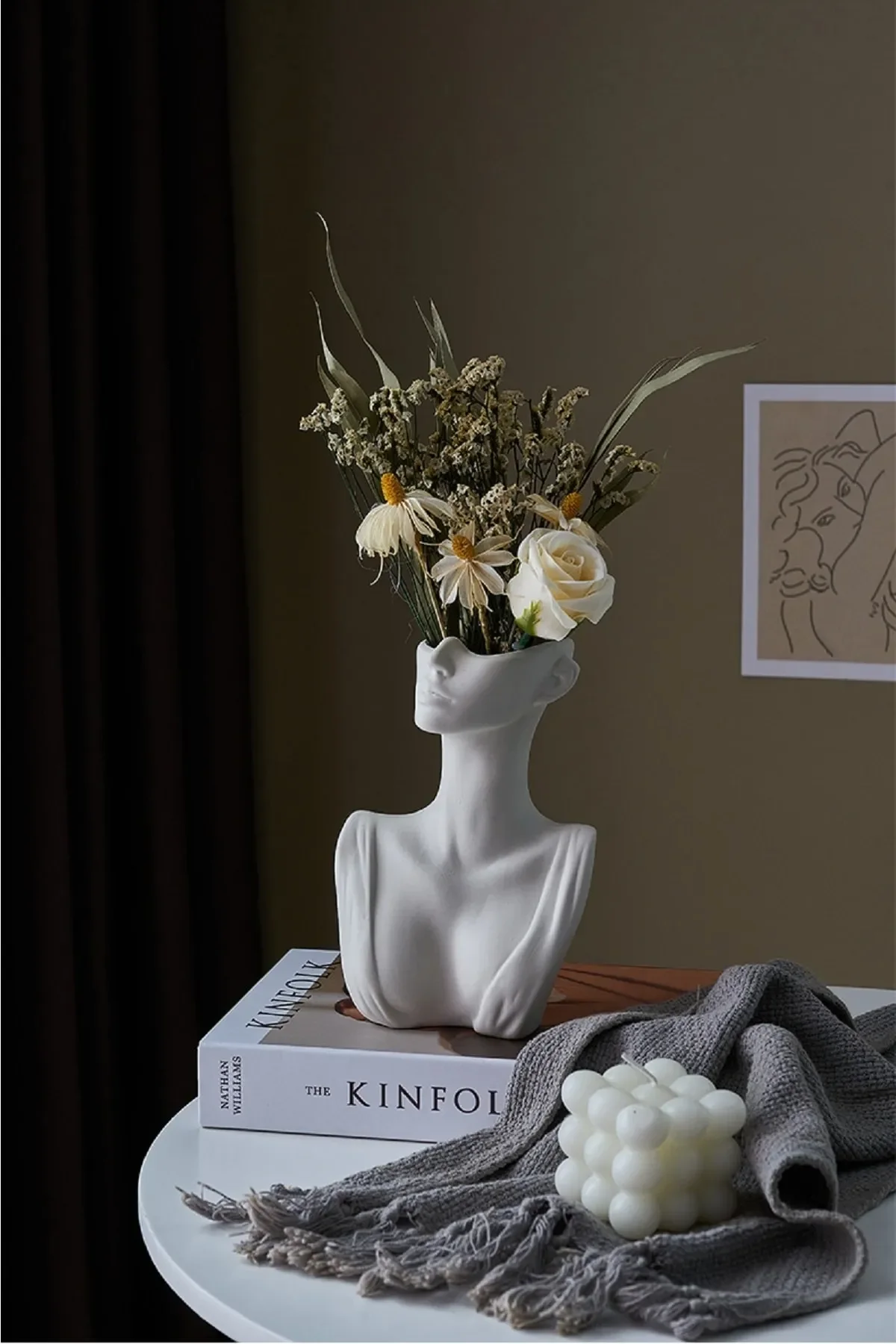 

Home and Garden Decor Iskandinav Bohemian Women's Vase Decorative Vase Accessory-Nordic Bohemian Vase Female Decorative Vase 19x8 cm