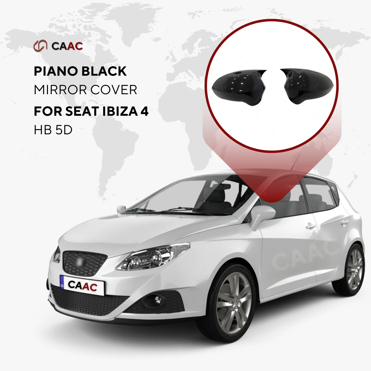 

Черное боковое зеркало для сиденья Ibiza HB 5D 2008-2017, 2 предмета, Спортивная Модифицированная Фирменная модель автомобиля, оборудование, Бэтмен, ...