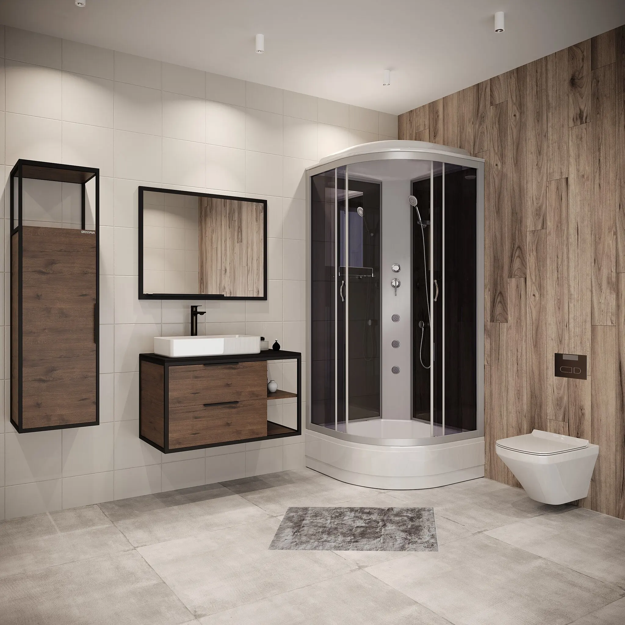 Душевая кабина Niagara NG-3502-14F 100х100 см с тонированными стеклами | Душевые кабины