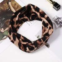 women leopard cross knot hairband wide headband casual elastic fabric hairband head wrap girls hair band accessories