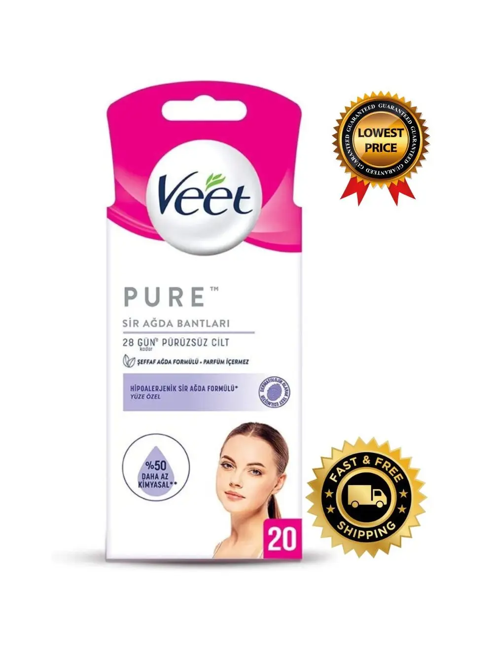 

Veet Wax Strips with Easy Grip Sensitive Skin For Hair Removal Underarms Universal Painless Woman For Body And Legs Smoothing