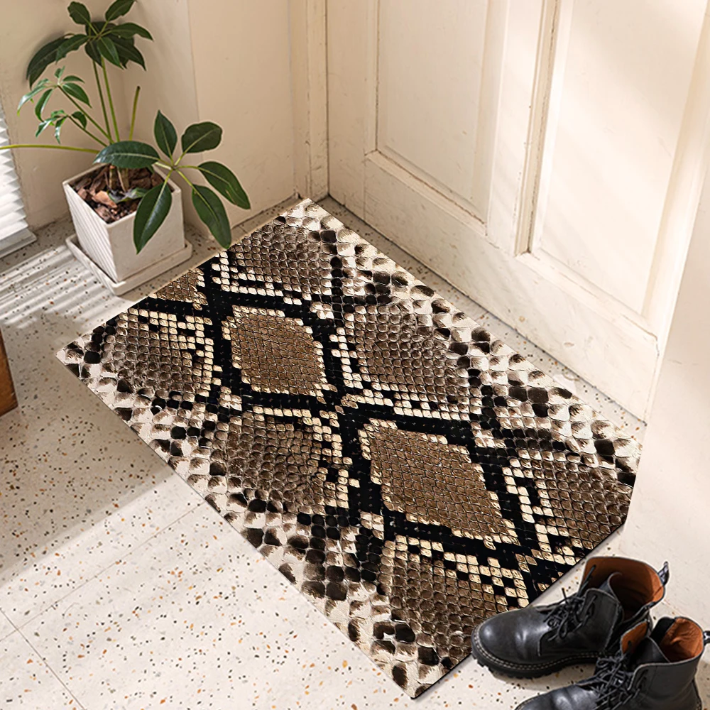 

Snakeskin Texture Bathtub Floor Rug Shower Room Doormat Indoor Kitchen Hallway Pad Badroom Carpets