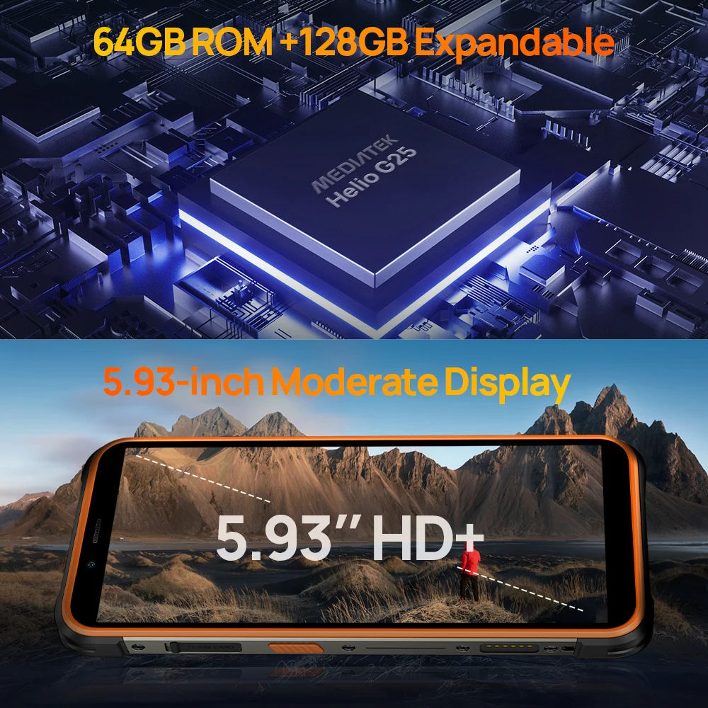 Ulefone Power Armor 16 Pro Защищенный водонепроницаемый смартфон 9600 мАч Android 12 NFC 4 ГБ + 64
