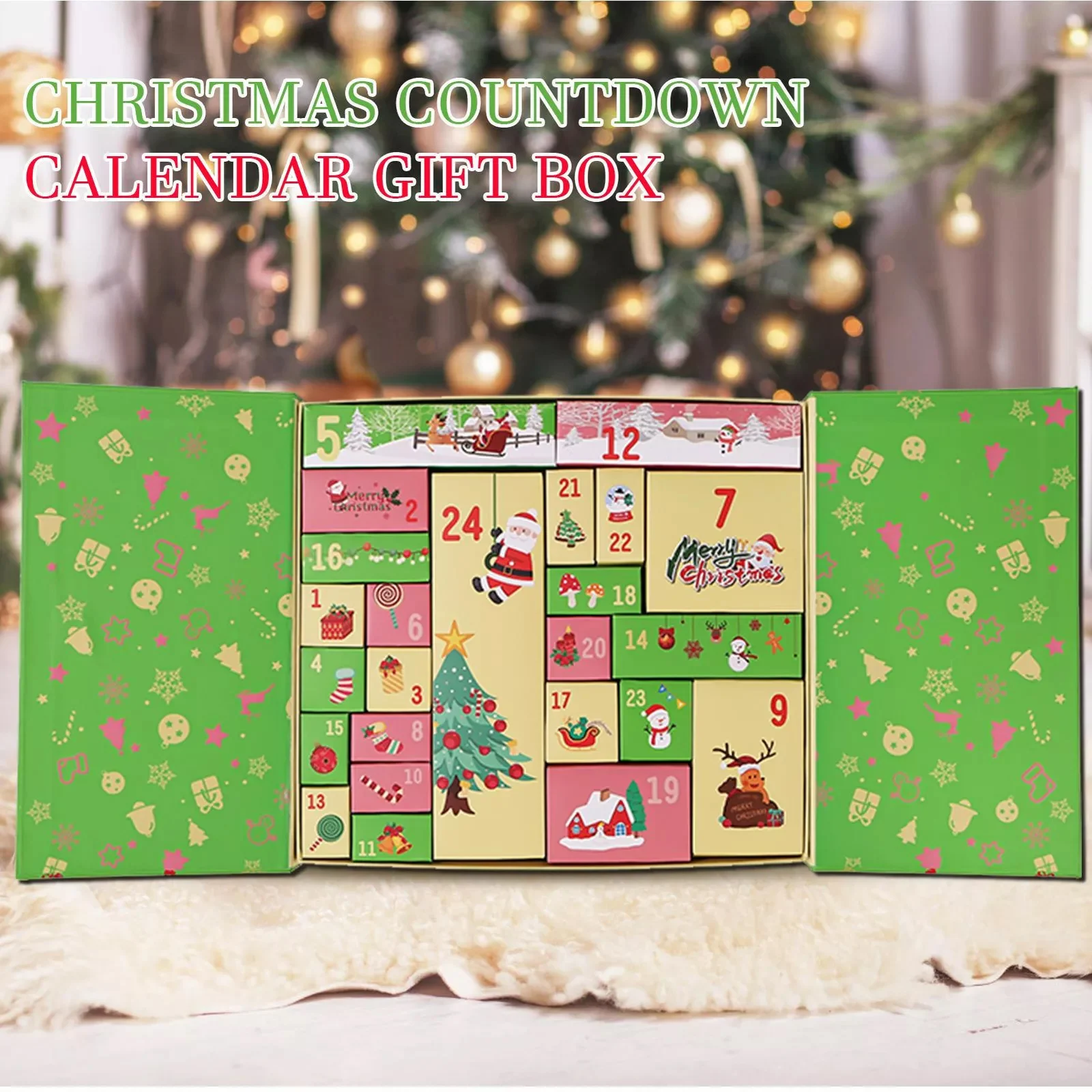 Рождественский адвент-календарь своими руками: синяя коробка из 24 сеток