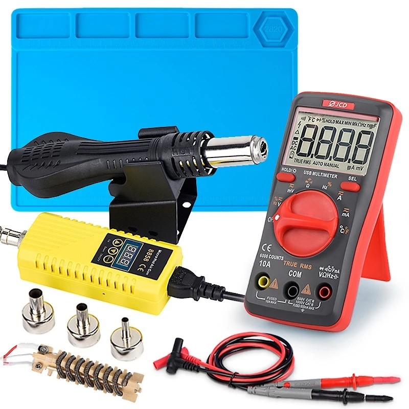 

JCD 8858 Hot Air Soldering Station Micro Rework LCD Digital Hair Dryer For Soldering 220V 750W Heat Gun Welding Repair Tools