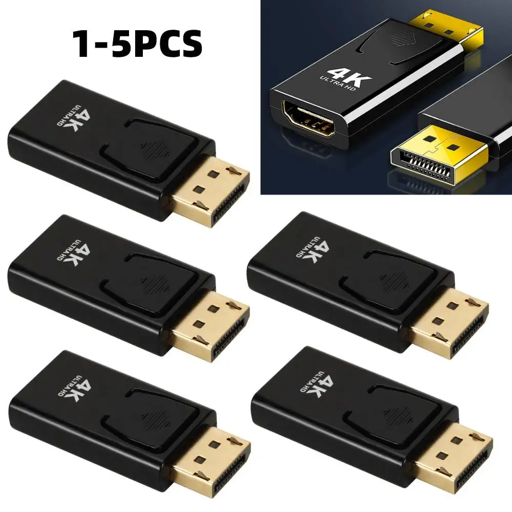 1-5pcs DisplayPort to HDMI-compatible Adapter Converter Display Port Male DP to Female HD TV Cable Adapter Video Audio For PC TV