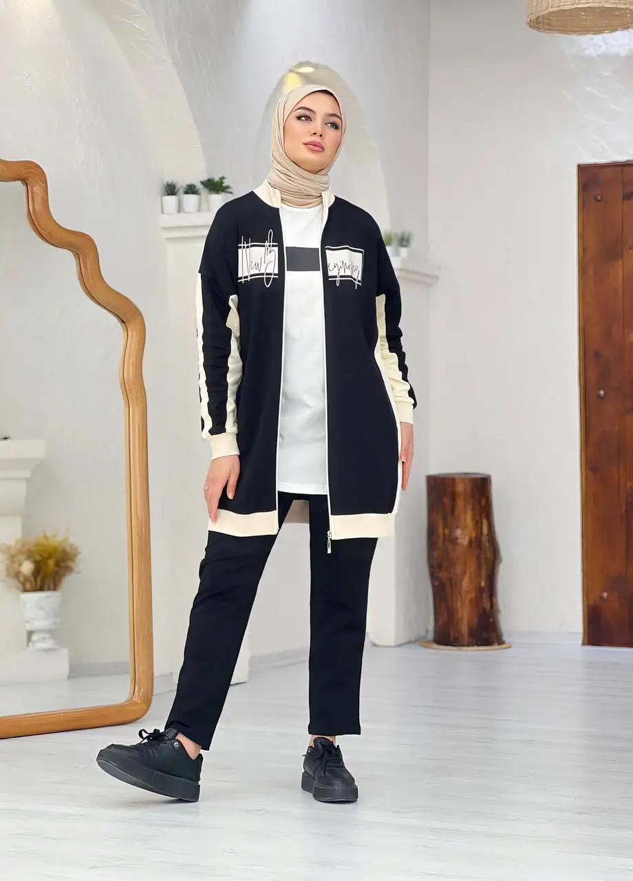 

Dilmerya комплект из 3 предметов, скромный модный спортивный костюм, мусульманская женская одежда, предметы одежды, туника, турецкие платья