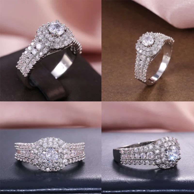 HOYON 14K белый золотой цвет 1 карат Moissanite квадратное кольцо для женщин Bague полностью
