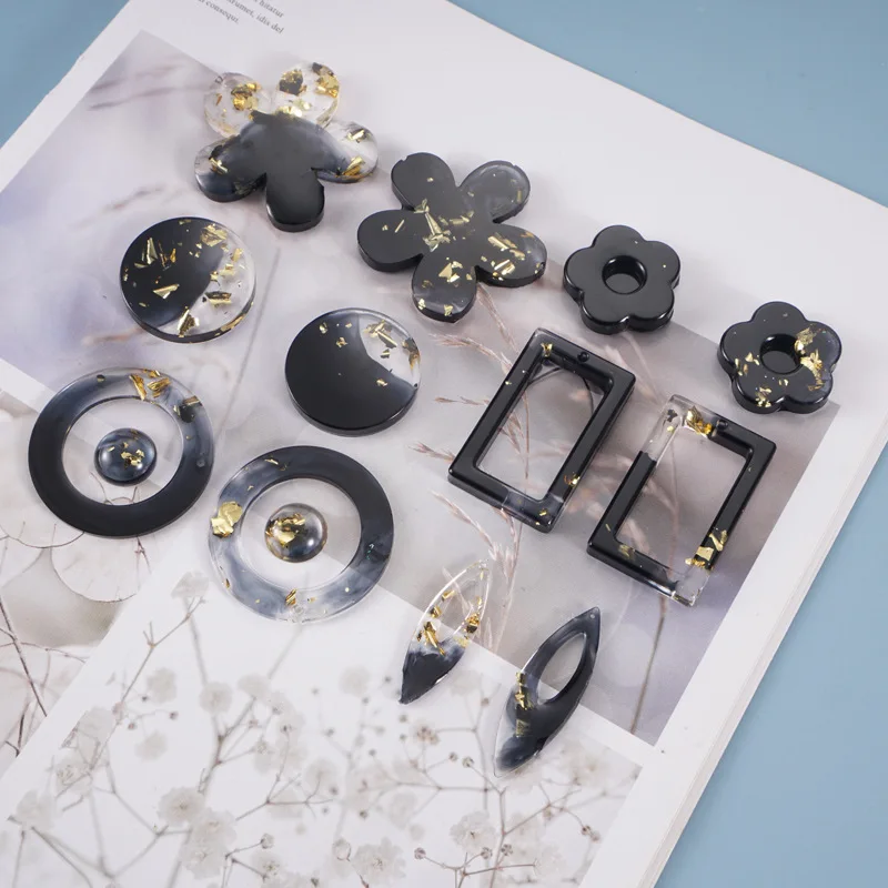 Earring Pendant Silicone Mold Epoxy Resin Jewelry Making Molds Heart Leaves Moon DIY Charms Pendant Mould Creative Jewelry Craft
