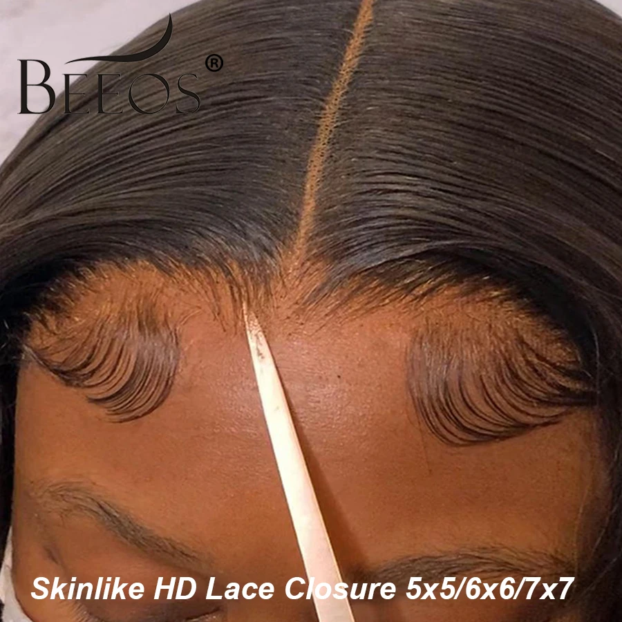

BEEOS Body Wave 5X5 6X6 7X7 HD Lace Closure Only Melt Skins Glueless HD Transparent Lace Human Hair 100% Virgin Hair Deep Part