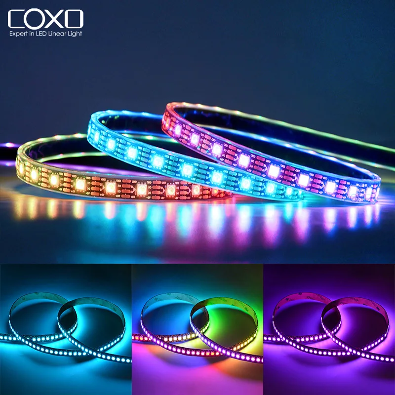 

5V WS2812B Led Strip Light WS2812 RGB Led Lights Individually Addressable Smart Led Lighting Strips 2m 5m IP30 Black White PCB