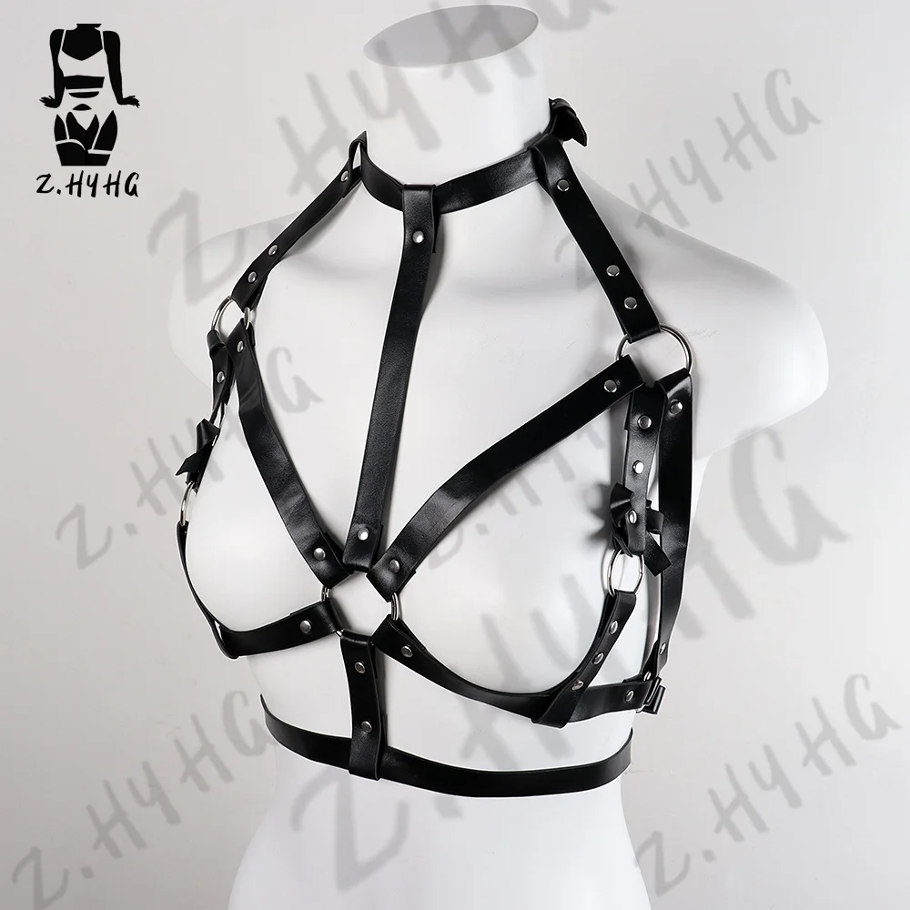 Sexy Woman Bra Harness Gothic Erotic Lingerie Faux Leather Sling Goth Accessories Sword Belt Corset Bdsm Spree Garter Sex Toys