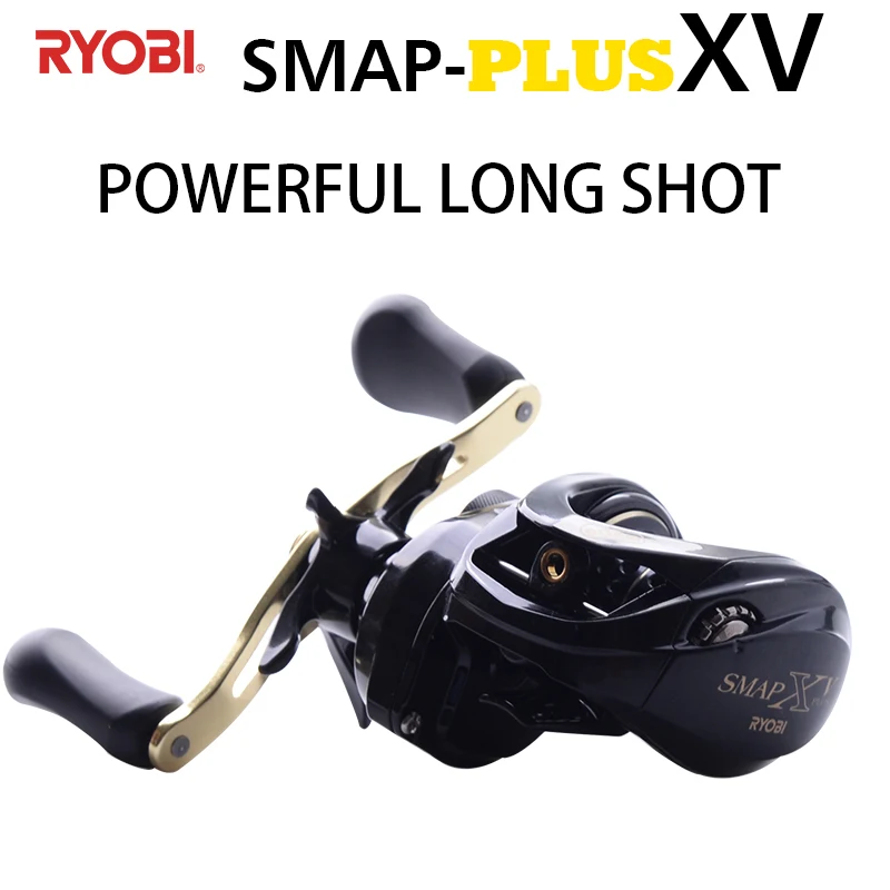 RYOBI SMAP XV PLUS Baitcasting Fishing Reels 8+1BB Gear Ratio 6.4:1 Max Drag 5kg Carbon Body Shallow Spool Reels Fishing Coils