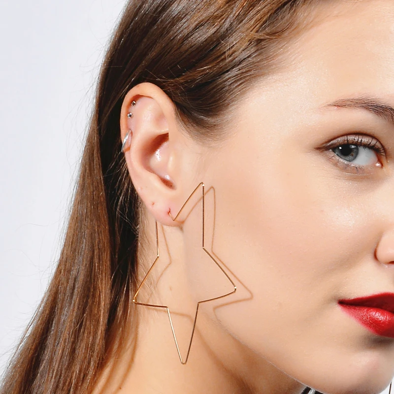 

Women's Earrings Geometric Five Pointed Star Earrings For Women Fashion Party Girls Jewelry Accessories Gift Hanging Pendientes