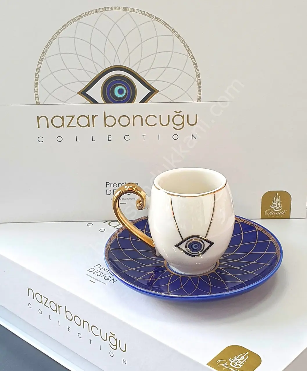 

6 Person Evil Eye Beaded Coffee Cup Set of 6 Kitchen Accessories Turkish Special Design Porcelain Teacups Modern Ottoman Classic