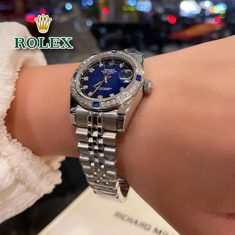 Часы в стиле Rolex великолепные элитные с большим бриллиантовым кольцом