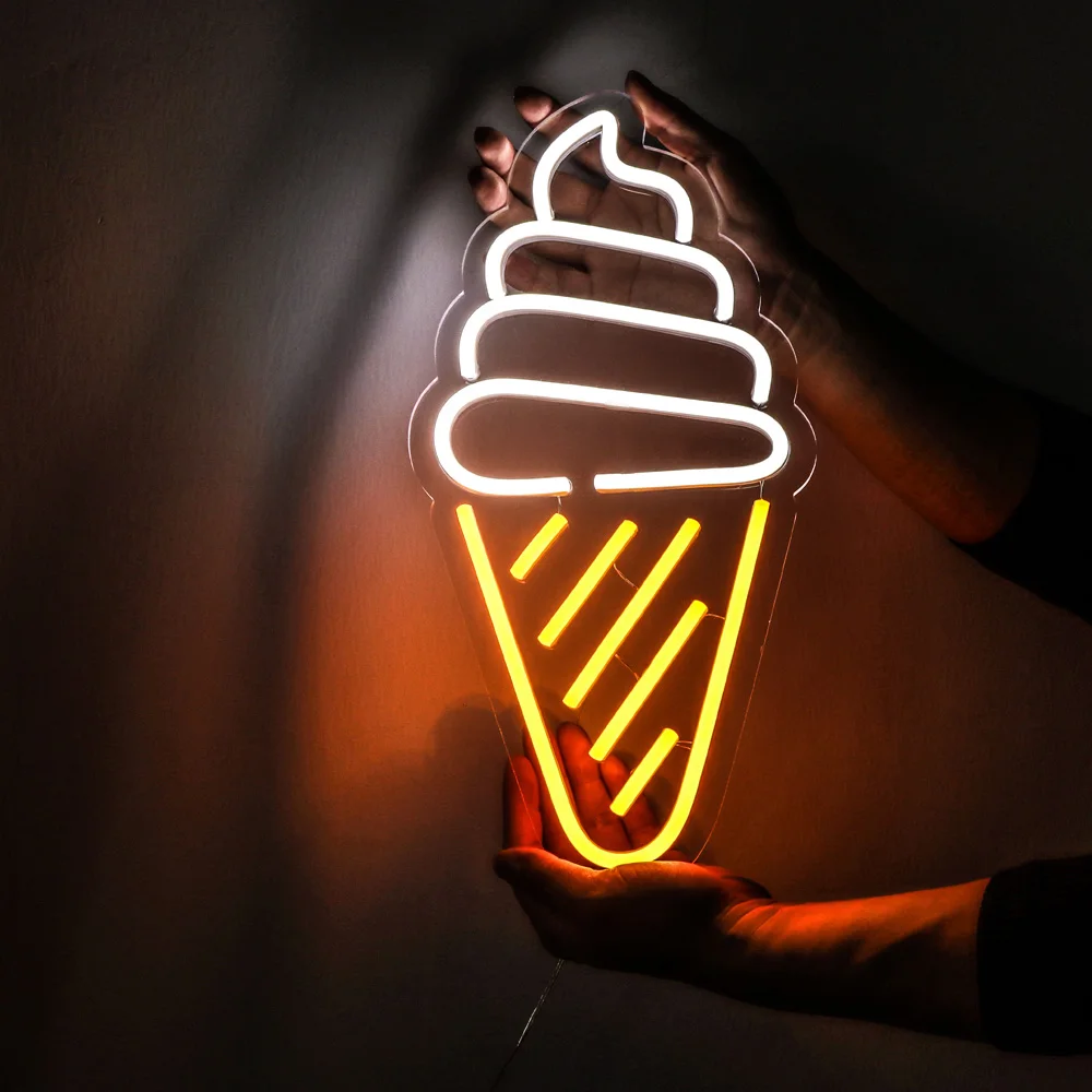 icecream Sign Neon Led Board Wall-mounted Neon Logo for decoration