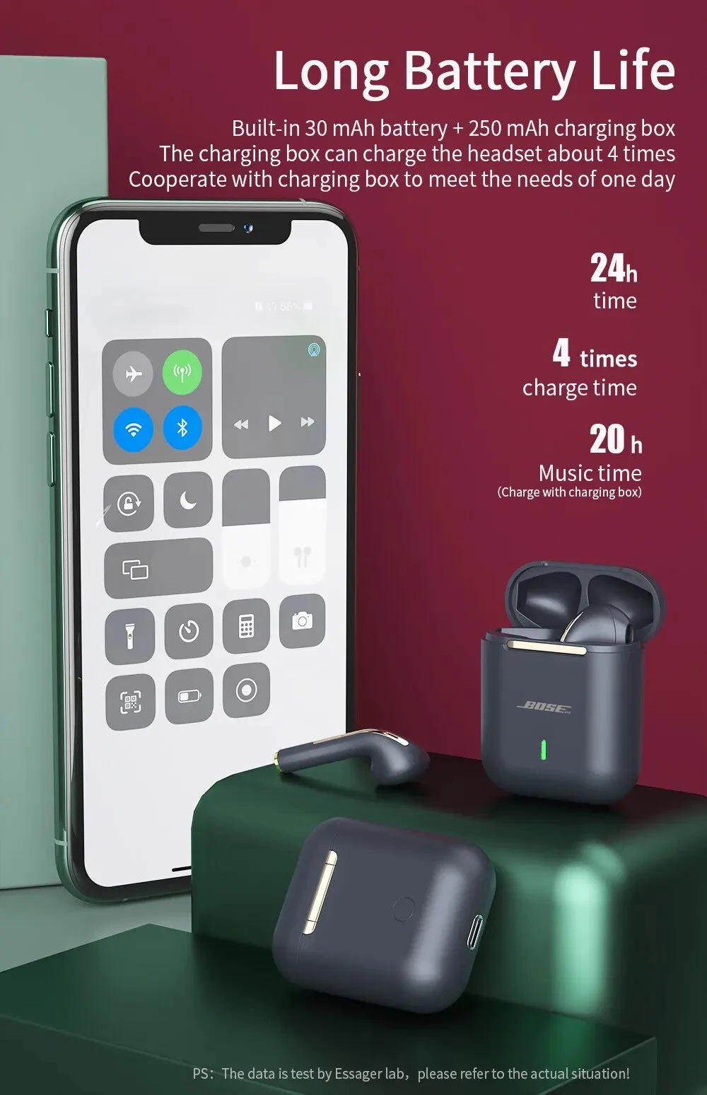 Беспроводные наушники-вкладыши с микрофоном для Bosebye J18