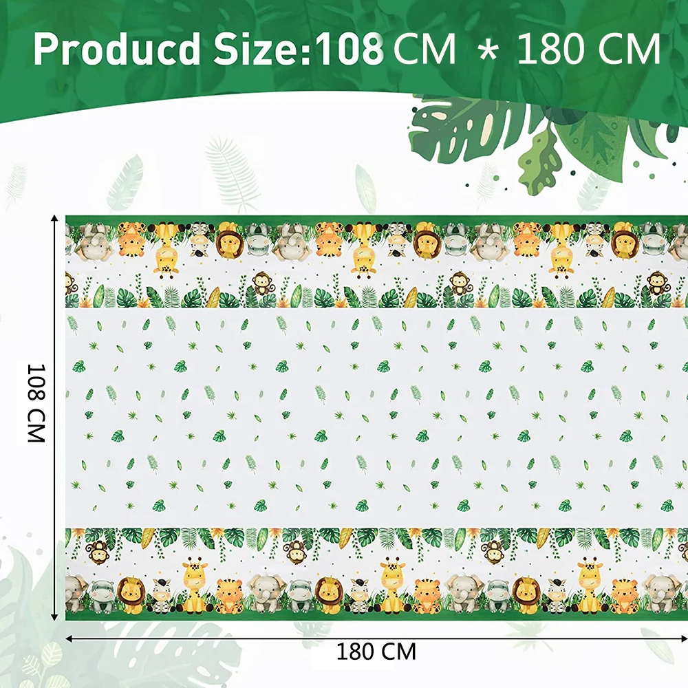 Диагональ 180*108 см сафари в джунглях искусственная одноразовая настольная