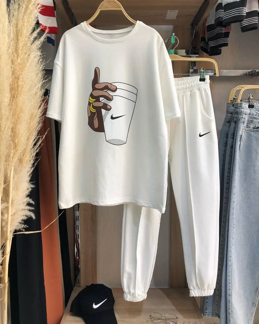 спортивный женский костюм оверсайз шорты футболка фитнесс для йоги бега парка