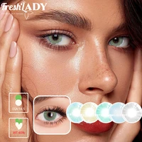 freshlady color blue contact lenses 1 pair natural eye color lens yearly colored green pupils for eyes contacts