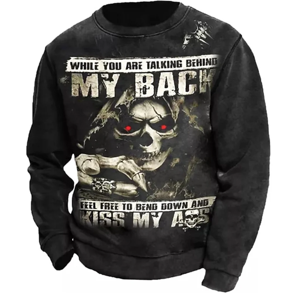 

Свитшот мужской в стиле ретро с принтом 3D, хлопковый пуловер с длинным рукавом и круглым вырезом, уличная одежда очень большого размера, зима