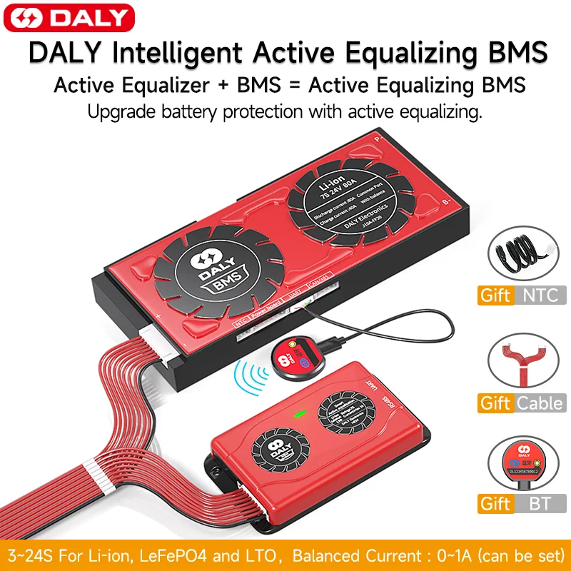 

Daly Smart BMS Smart Active Balance Current 1A LiFePo4 8S 30A 40A 60A 80A 100A 120A 150A 200A 250A 300A 400A 500A Battery