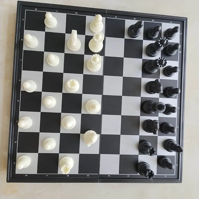 

HIPS Magnetic International Chess Set With Folding Chessboard Backgammon Checkers 34 Chess Pieces Stay Home Toys Figure Sets