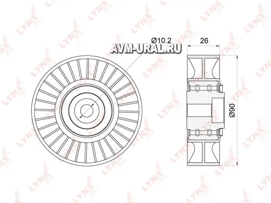 LYNXAUTO Ролик обводной приводного ремня
