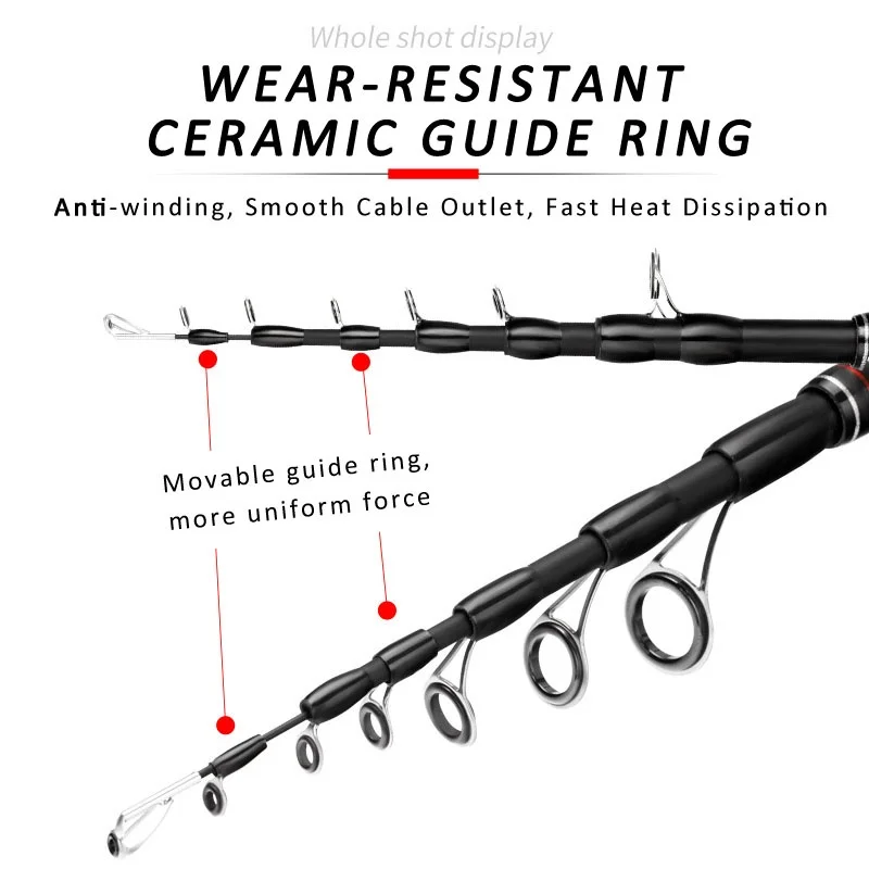 Goture Carbon Spinning/Casting Telescopic Fishing Rod 2.1m 2.4m 2.7m 3m Fast Action Portable Ultra light Pole 5