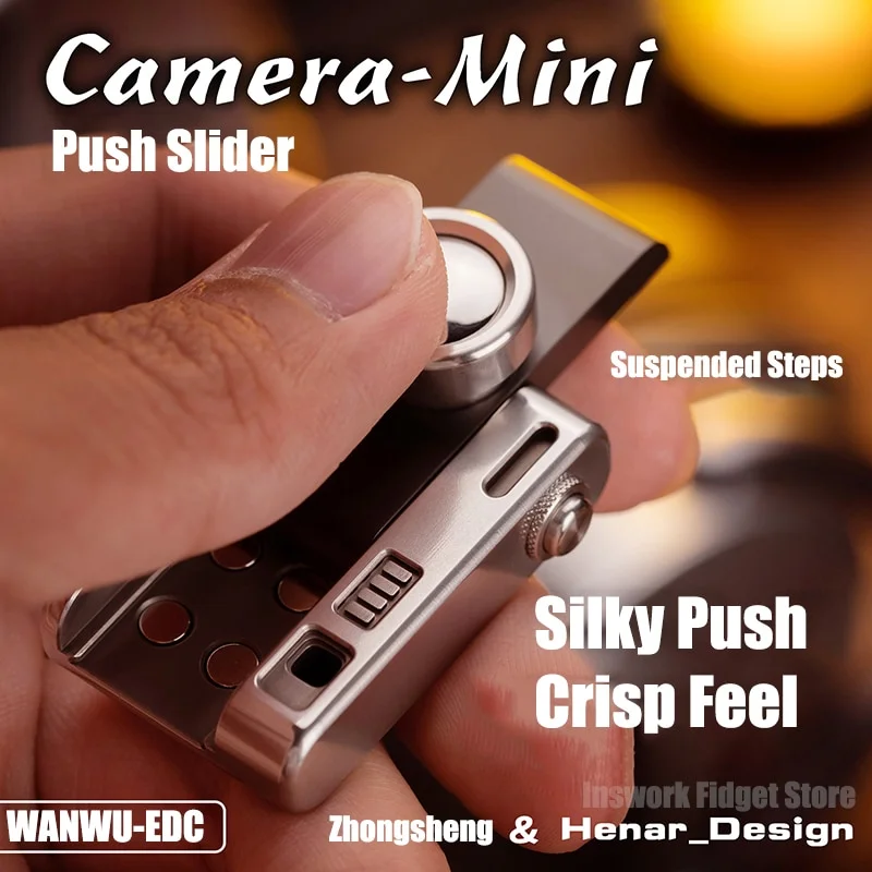 WANWU EDC Mini Camera Fidget Push Slider Button Seesaw Original Metal Magnetic Adult Anti Stress Toy enlarge