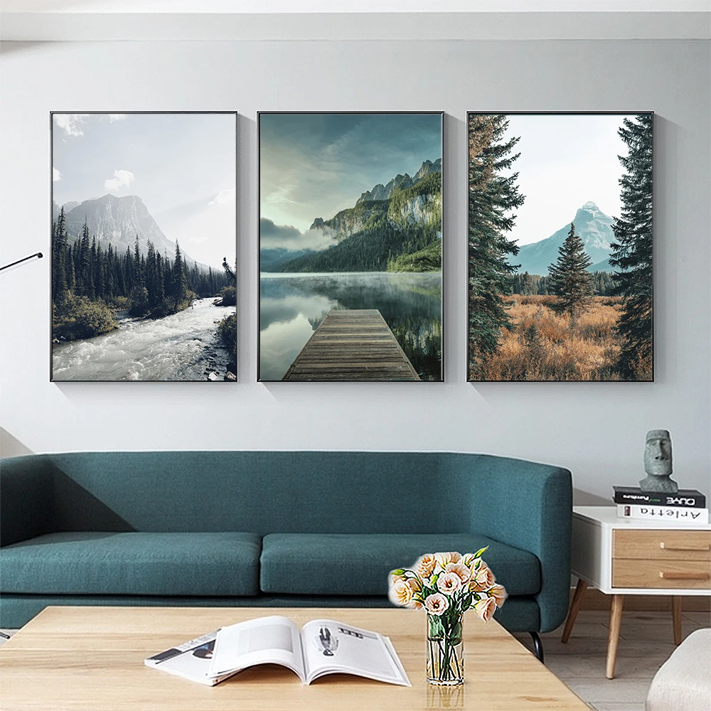 

Modern Forest Poster Landscape Canvas Painting Photography Art Print Botanical Natural Wall Picture For Living Room Home Decor
