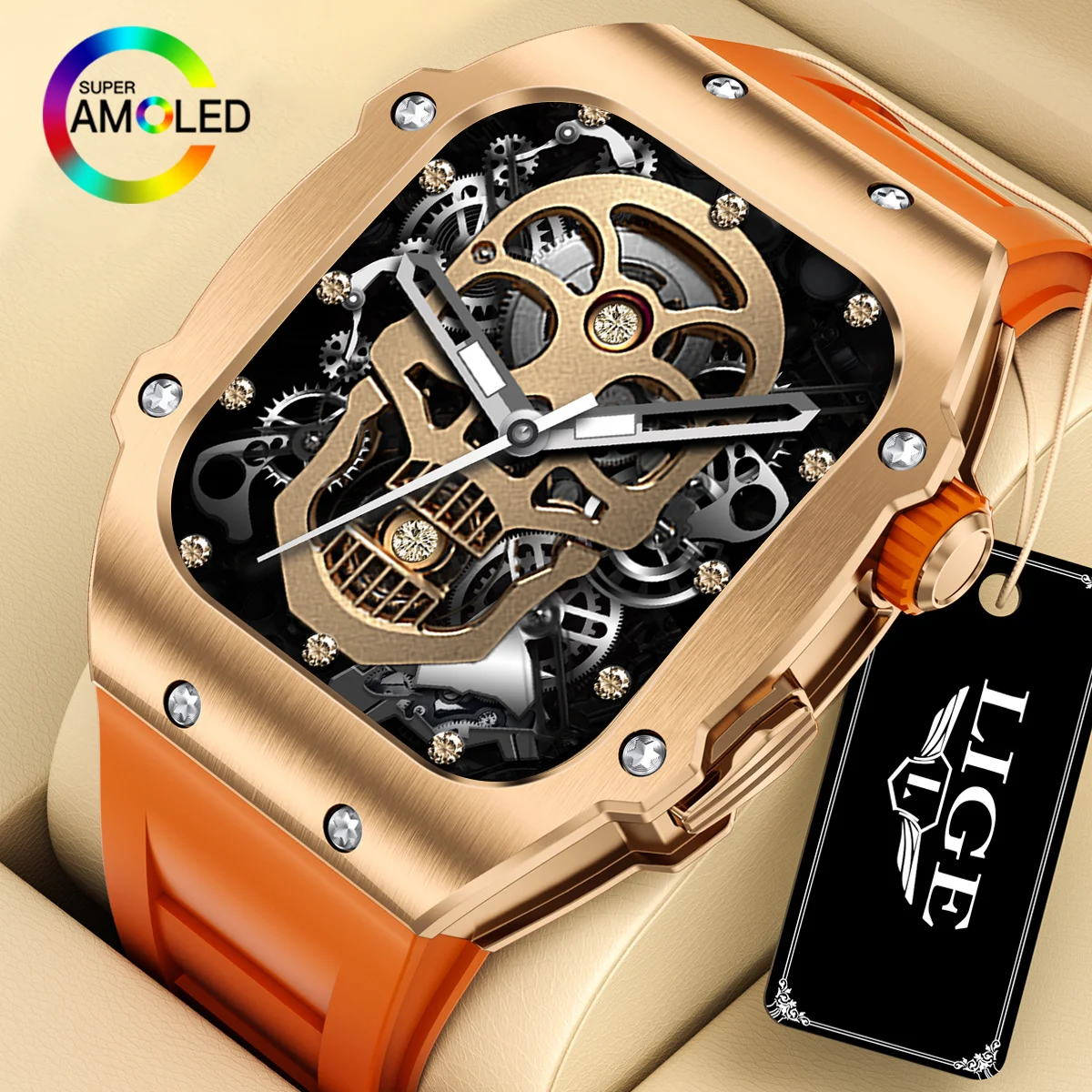 

LIGE 1.91inch Full Touch AMOLED Screen Smartwatch 400mAh Large Battery Waterproof Bluetooth Call Men Smart Watch For Android ios
