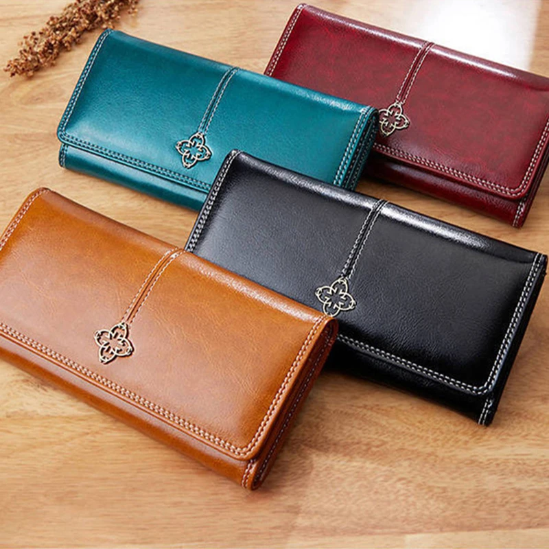 

Wallets Long Luxury Leather Woman Women's Wallet 2022 Bags Women Money Fashion Purses Holder Women Cards Handbags Purse
