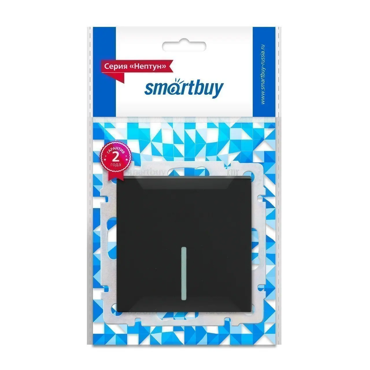 Switch 1-key with indicator Smart Buy &quotNeptune" sbe-05b-10-sw1-1 Black |