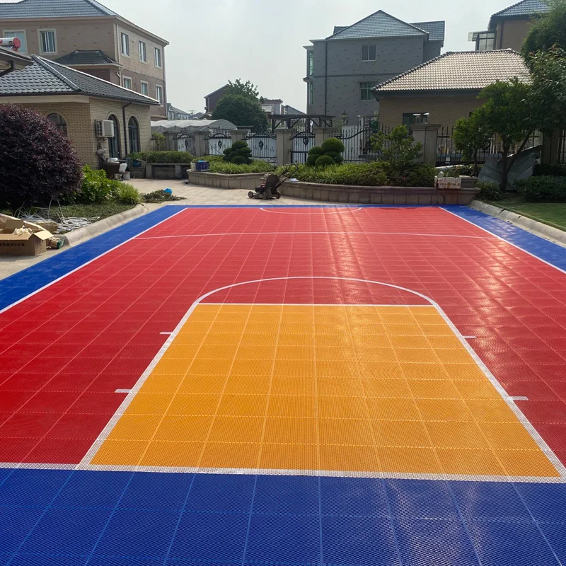 

Beable Modern Backyard Basketball Multifunction Sports Court Outdoor Tiles Floor Interlocking Modular PP Flooring With Lines