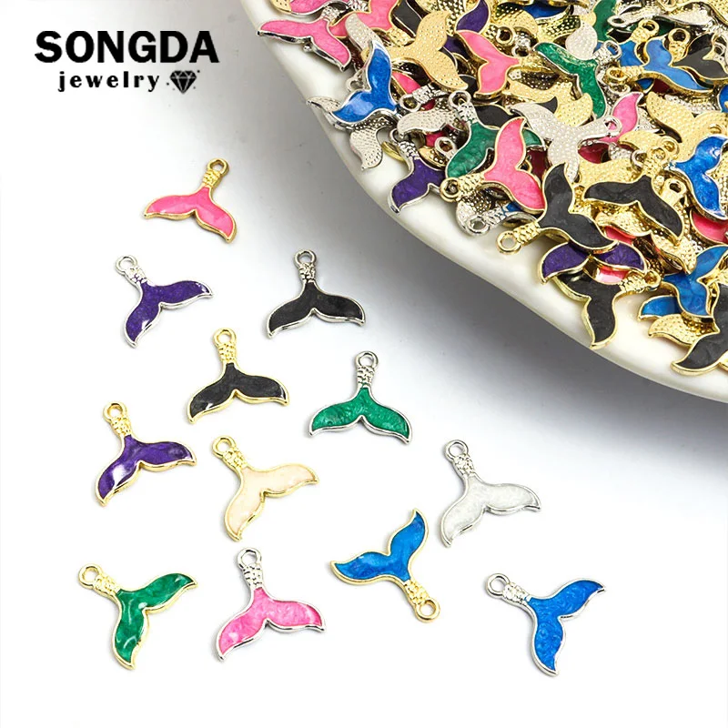 

20pcs Enamel Fish Tail Charms Pendant DIY Creative Making Earring Necklace Bracelets Jewelry Handmade Finding Crafts Accessories