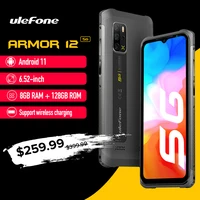 Ulefone Armor 12 5G Rugged Phone Android 11 8GB+128GB Global Version 6.52“ Waterproof Smartphone 5180 mAh Wireless Charging NFC