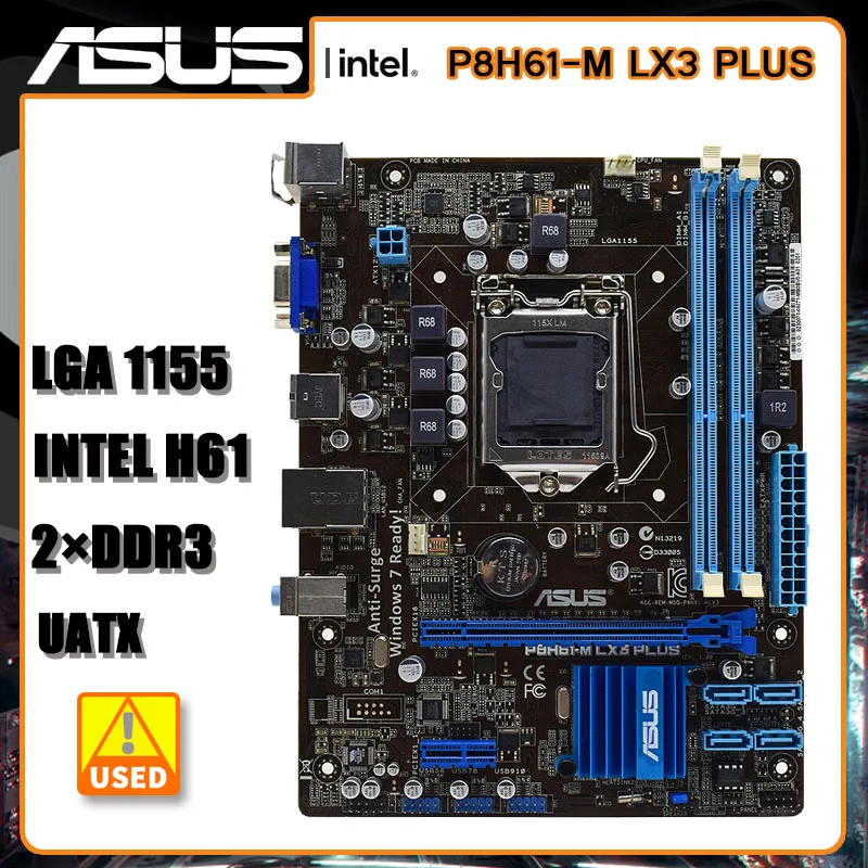 

LGA 1155 motherboard ASUS P8H61-M LX3 PLUS Intel H61 DDR3 PCI-E 2.0 SATA II USB2.0 uATX Motherboard For Core i5-2500 i3-2120 cpu