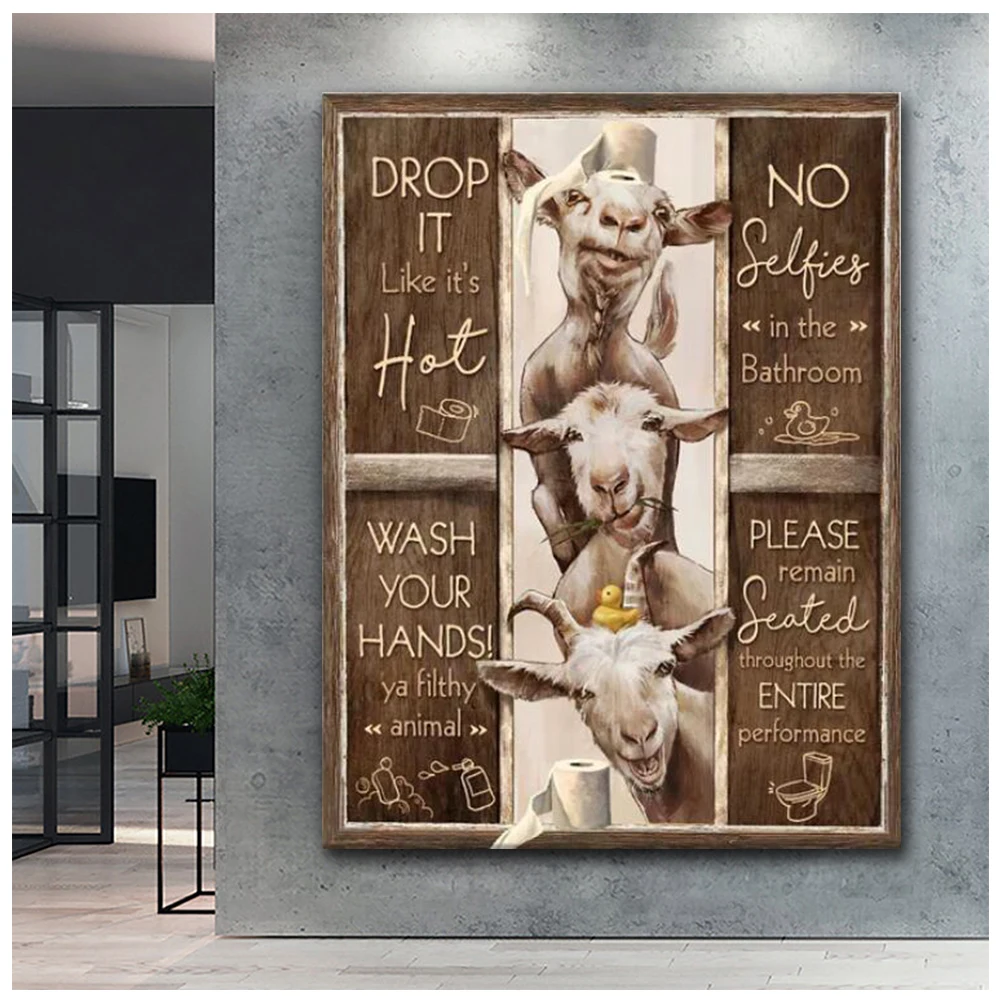 Искусство стен 5d алмазная живопись забавная картина для ванной комнаты животное