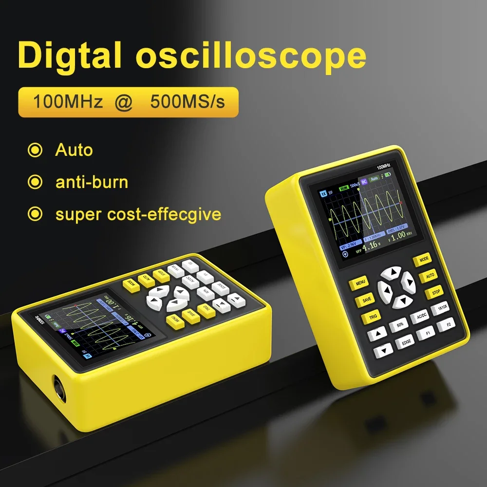 FNIRSI-5012H Digital Oscilloscope 500MS/s Sampling Rate,100MHz Analog Bandwidth, 2.4inch,Support Signal Generator Handheld