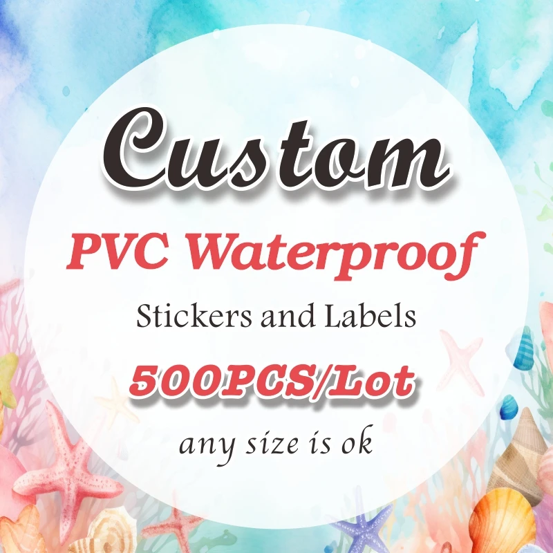 500 шт. водонепроницаемые наклейки из ПВХ с логотипом на заказ