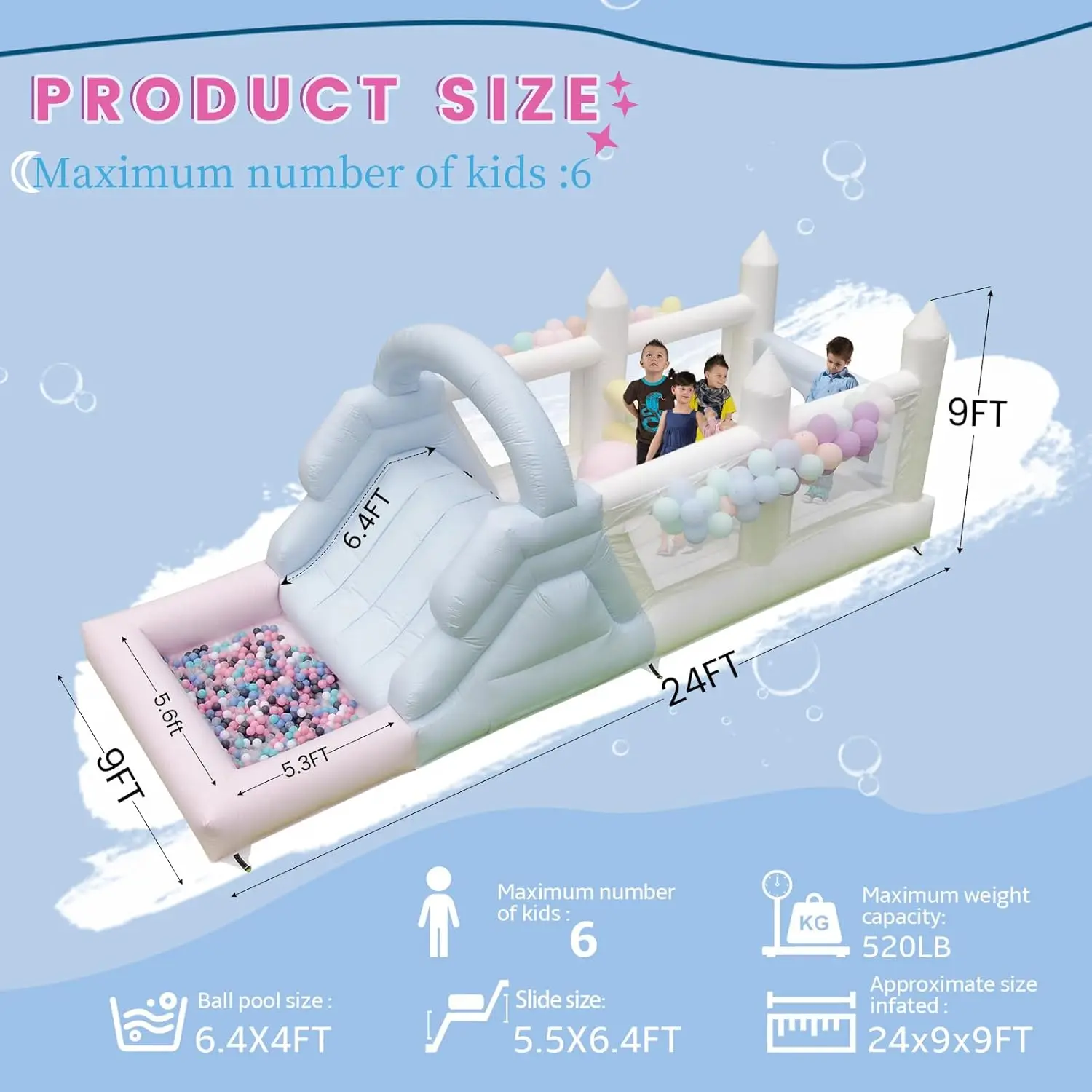 Коммерческий дом с препятствиями 24 фута детский надувной из 100% ПВХ для влажной и