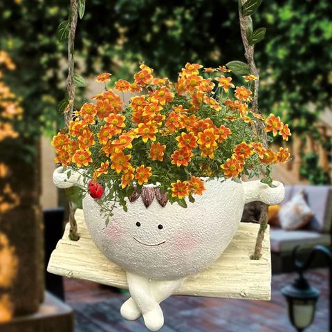 Подвесные горшки для суккулентов  Planter со smiling face