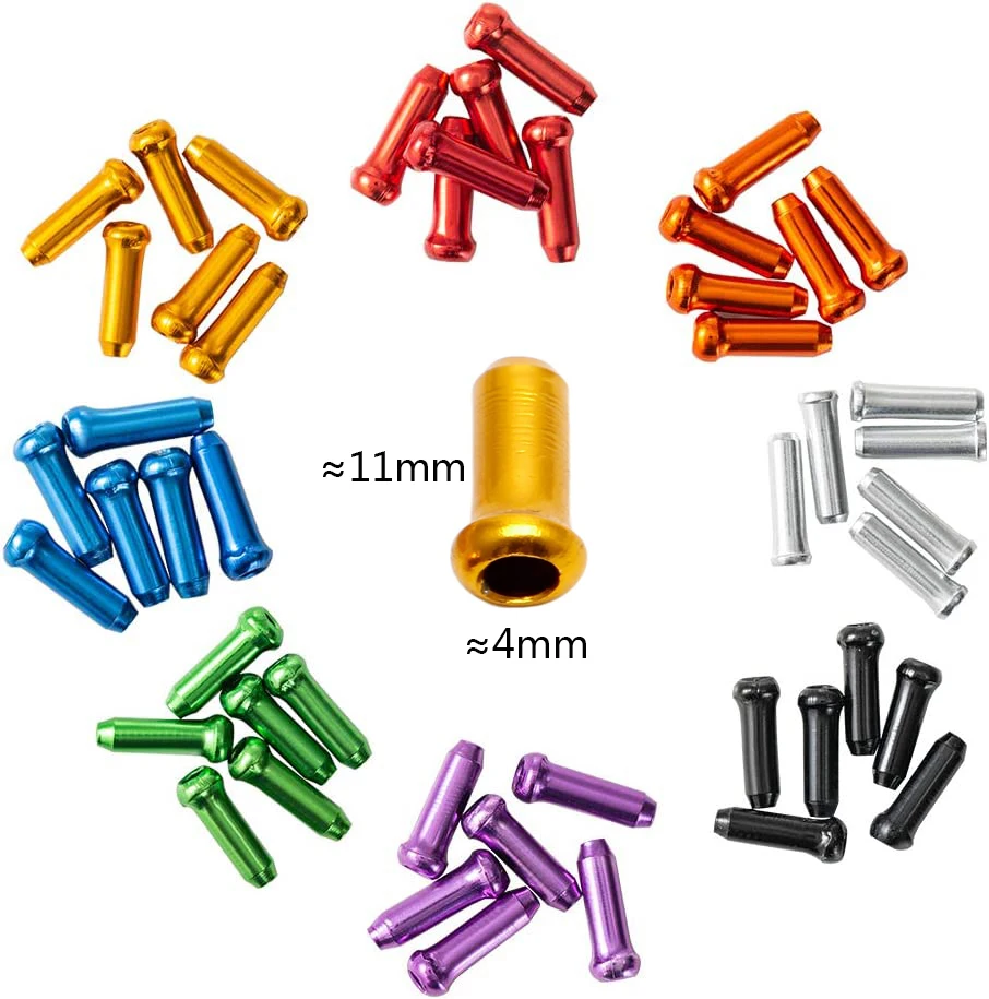 

20PCS Bicycle Cable End Caps Bike Wire End Caps Brake Derailleur Shifter Cable Tips Crimps Tail Cap Bike Accessories