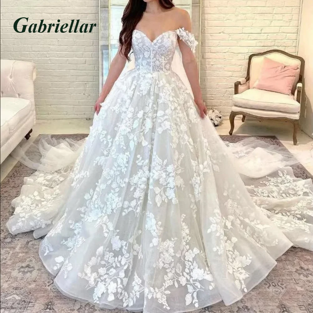 

Gabriellar Exquisite Wedding Ball Gown Sweetheart Appliques Off The Shoulder Backless Lace-up For Brides Vestido De Novia 2023