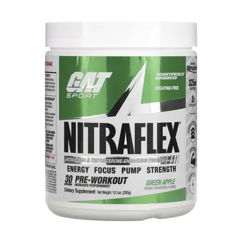GAT, Sport, NITRAFLEX, зеленое яблоко, 285 г (10,1 унции)